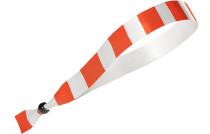 Tela naranja con franjas blancas