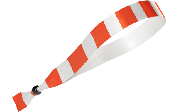 Tela naranja con franjas blancas