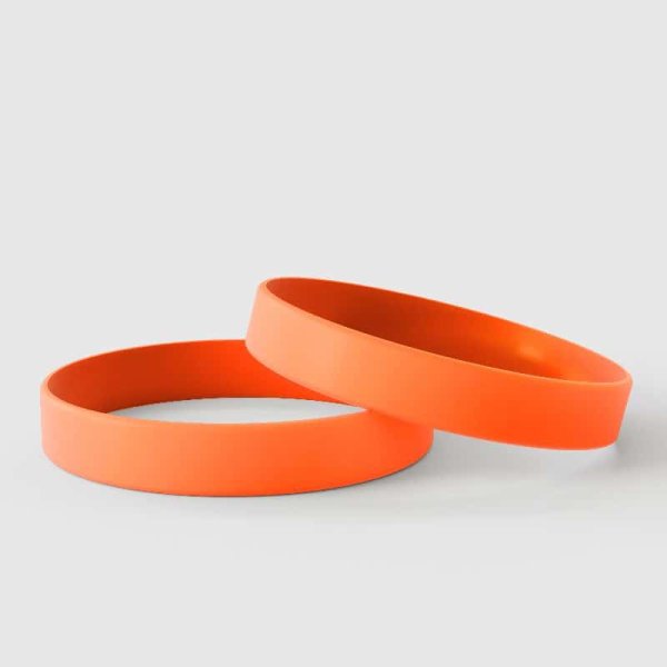 Naranja liso - Pulseras de silicona lisas