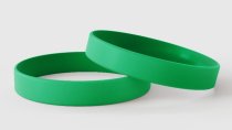 Verde liso - Pulseras de silicona lisas